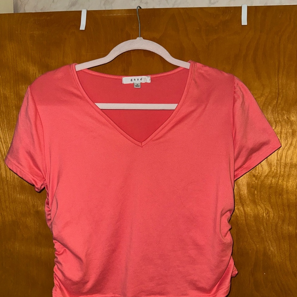 Pink V-Neck Women's Top
